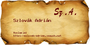 Szlovák Adrián névjegykártya