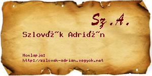 Szlovák Adrián névjegykártya