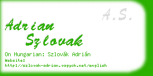 adrian szlovak business card