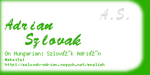 adrian szlovak business card